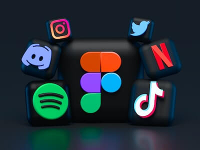 Social Media Icons on black