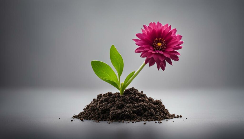 Developing a growth mindset for business. a small plant growing out of a patch of dirt