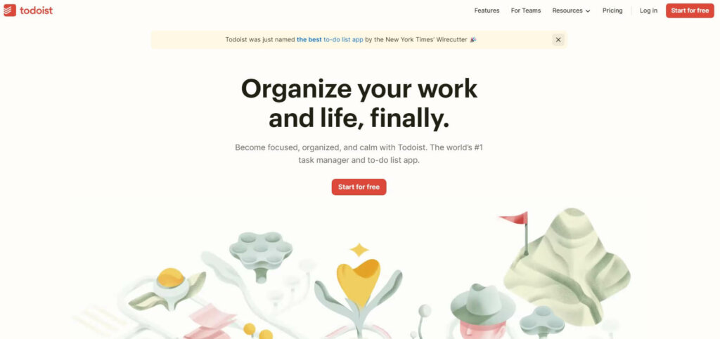 todoist homepage screenshot